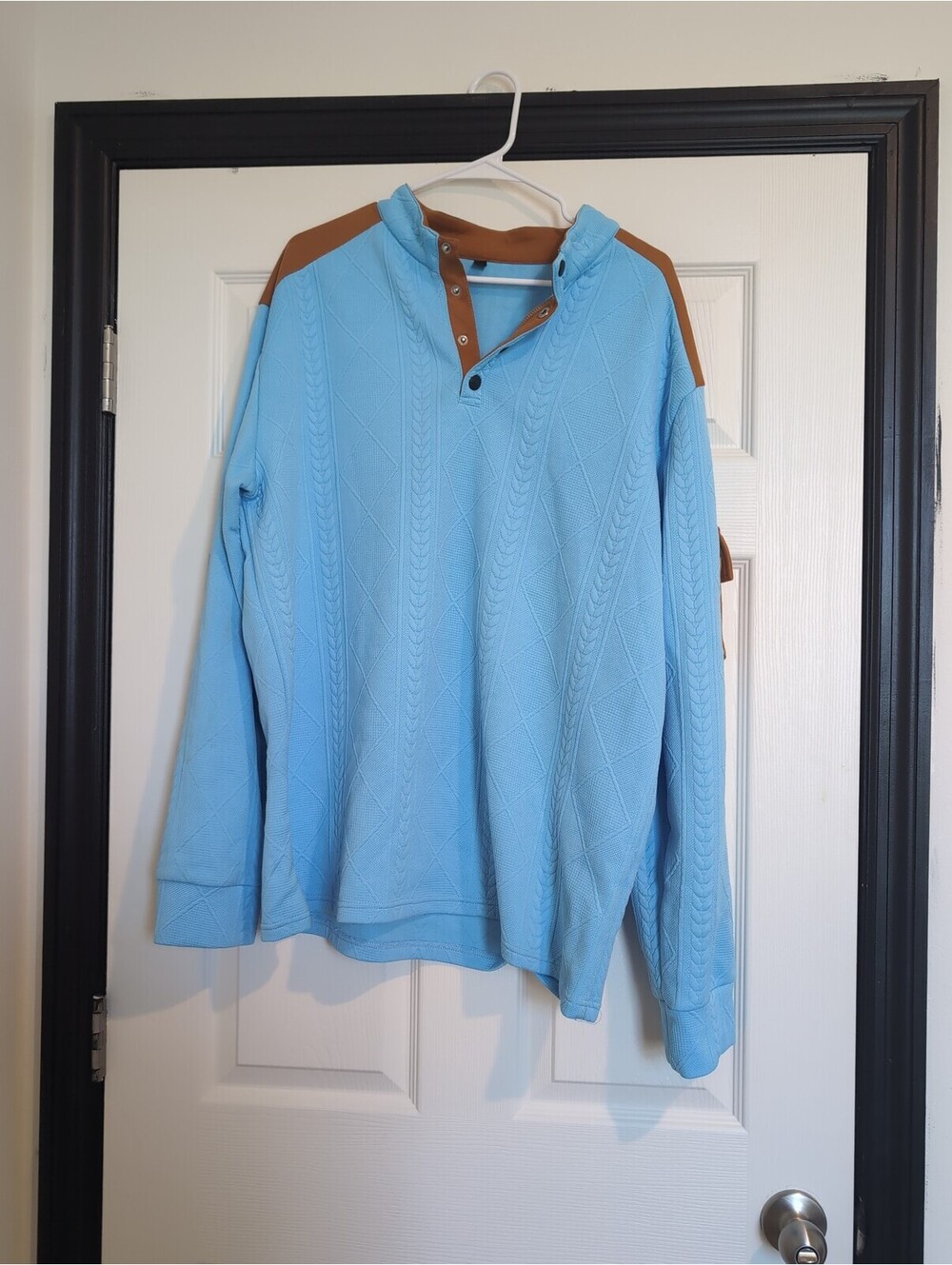 XL Western cable knit quarter zip sweater